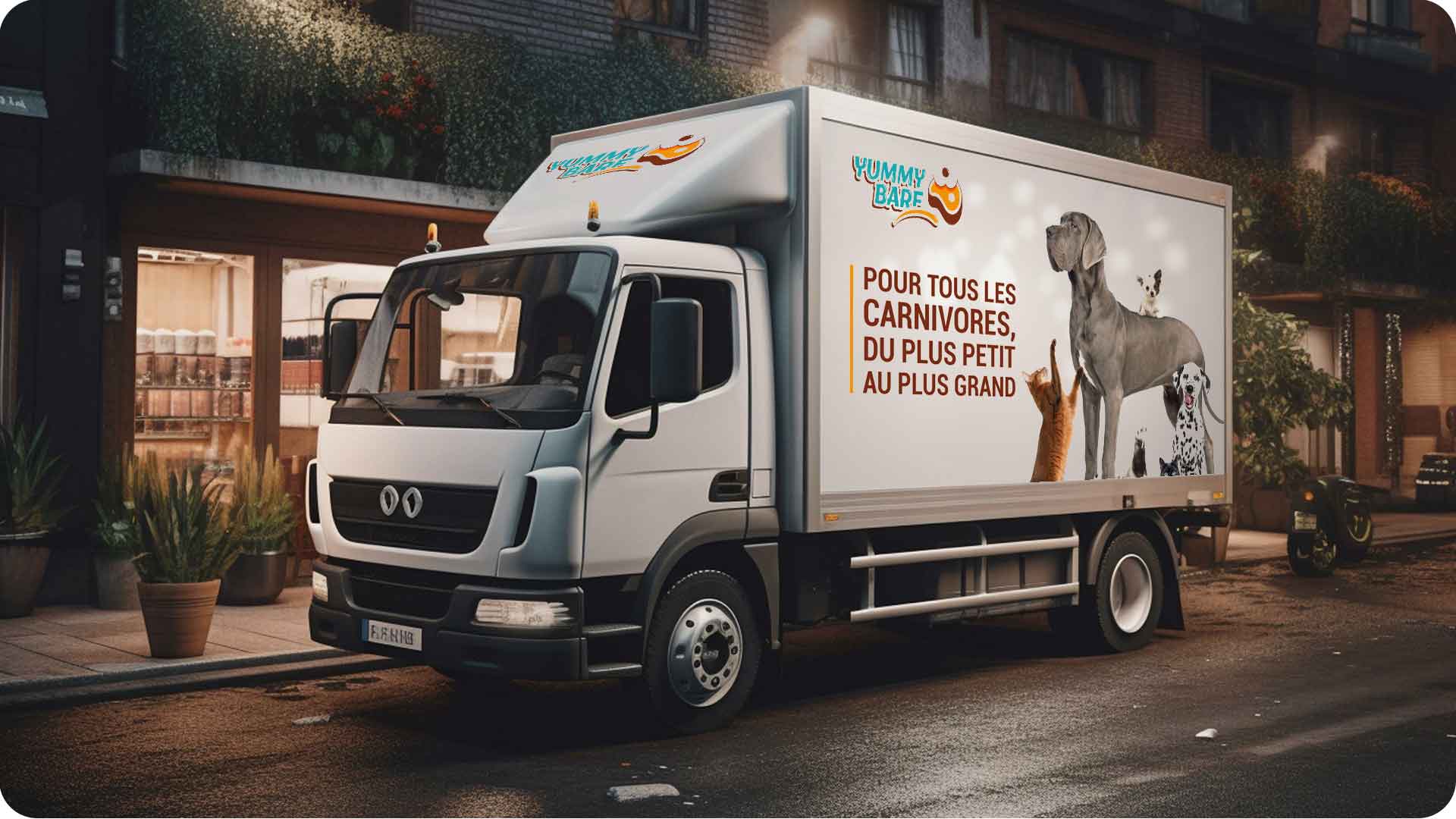 Camion pour les tournées de livraison Yummy BARF